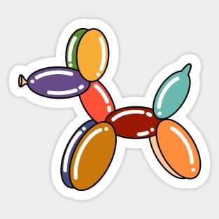 Rainbow Balloon Animal Dog Sticker